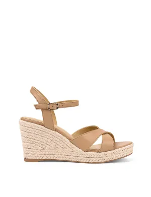 Remmie Rope Wedges - Cuir brun amande