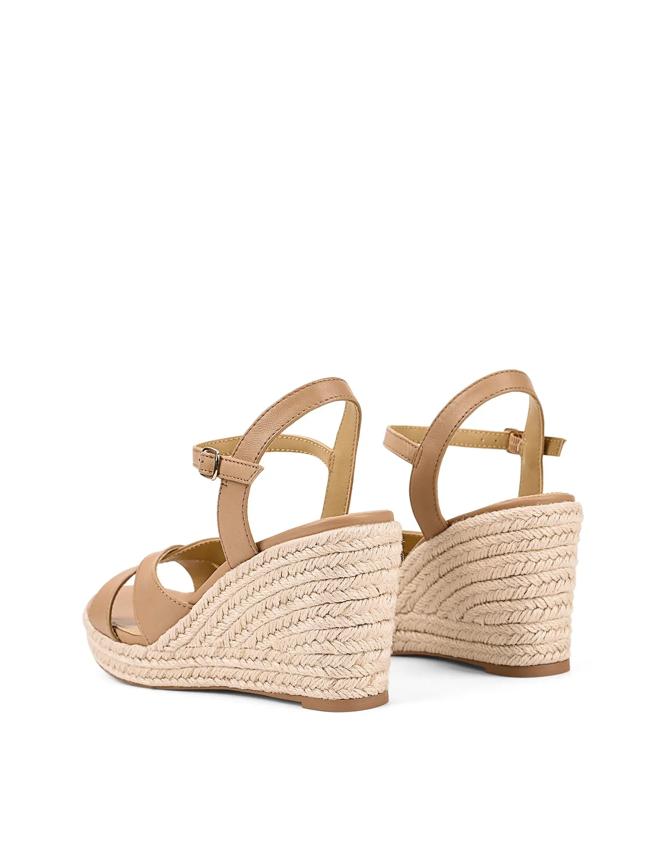 Remmie Rope Wedges - Cuir brun amande