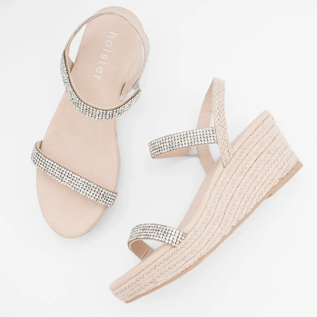 Lot Revel Wedge & Beauty Espadrille - Argent / Beige