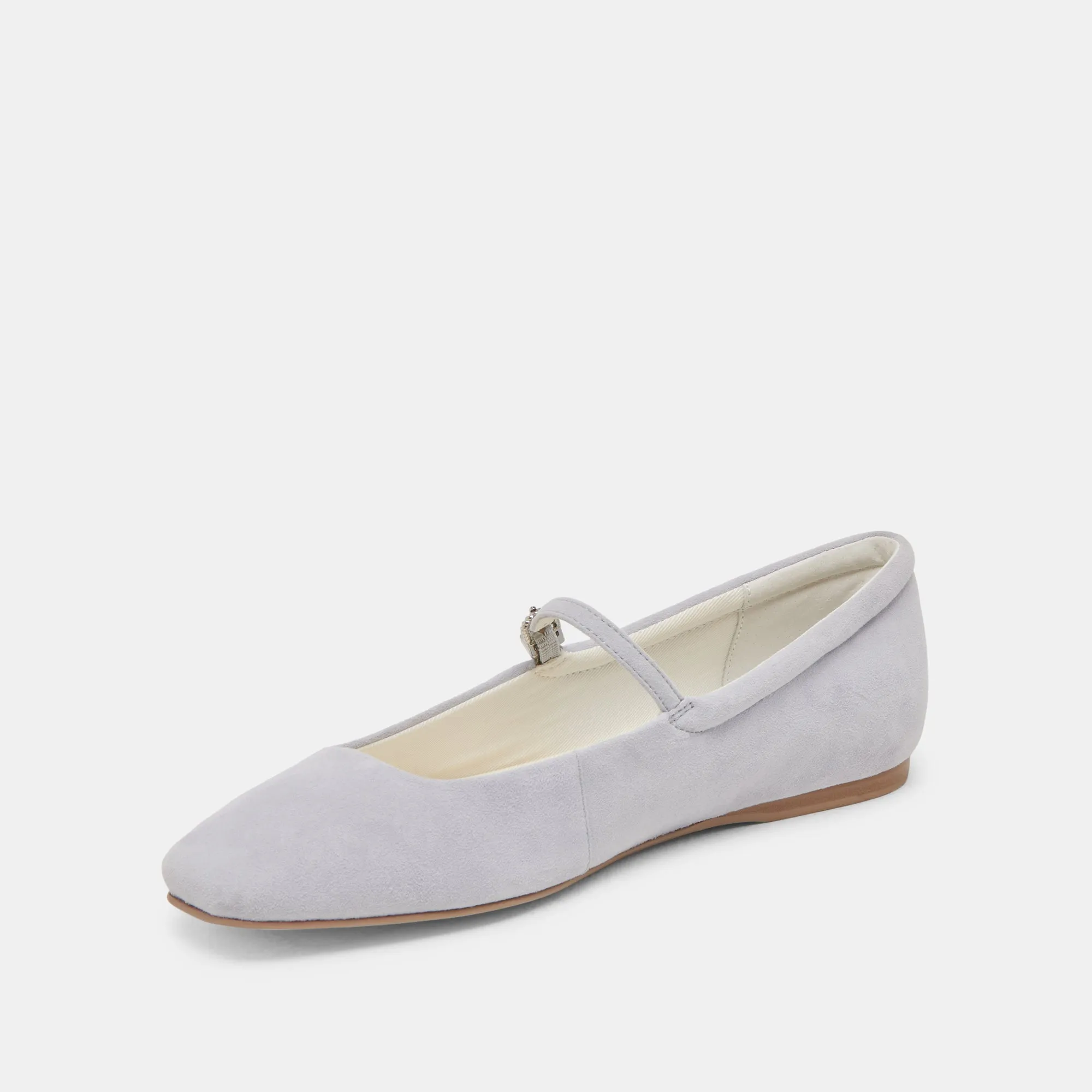 BALLERINES REYES EN DAIM BLEU PÂLE