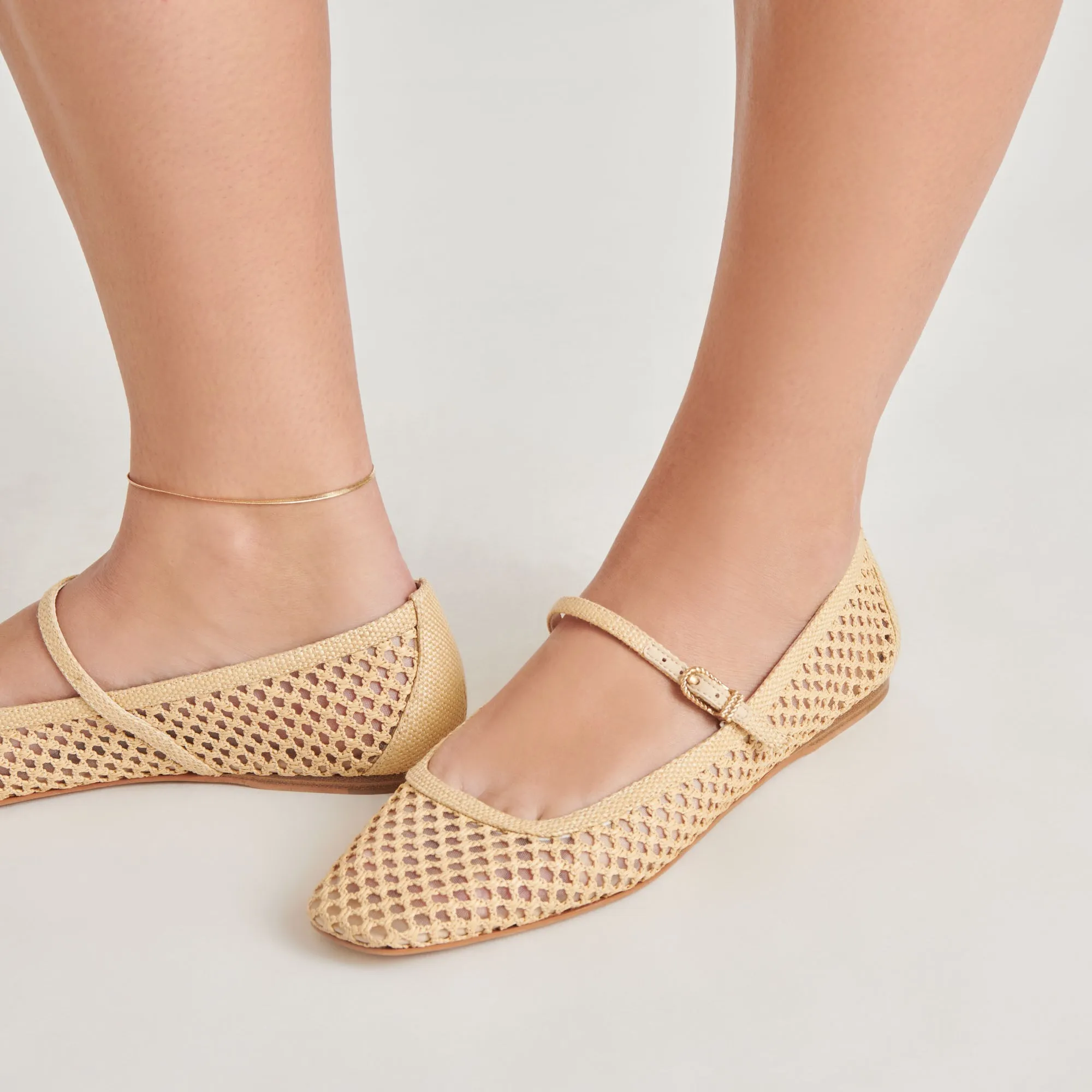 REYES BALLET FLATS LT NATUREL TISSÉ RAFFIA