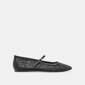 REYES BALLERINES EN CRISTAL NOIR MAILLE