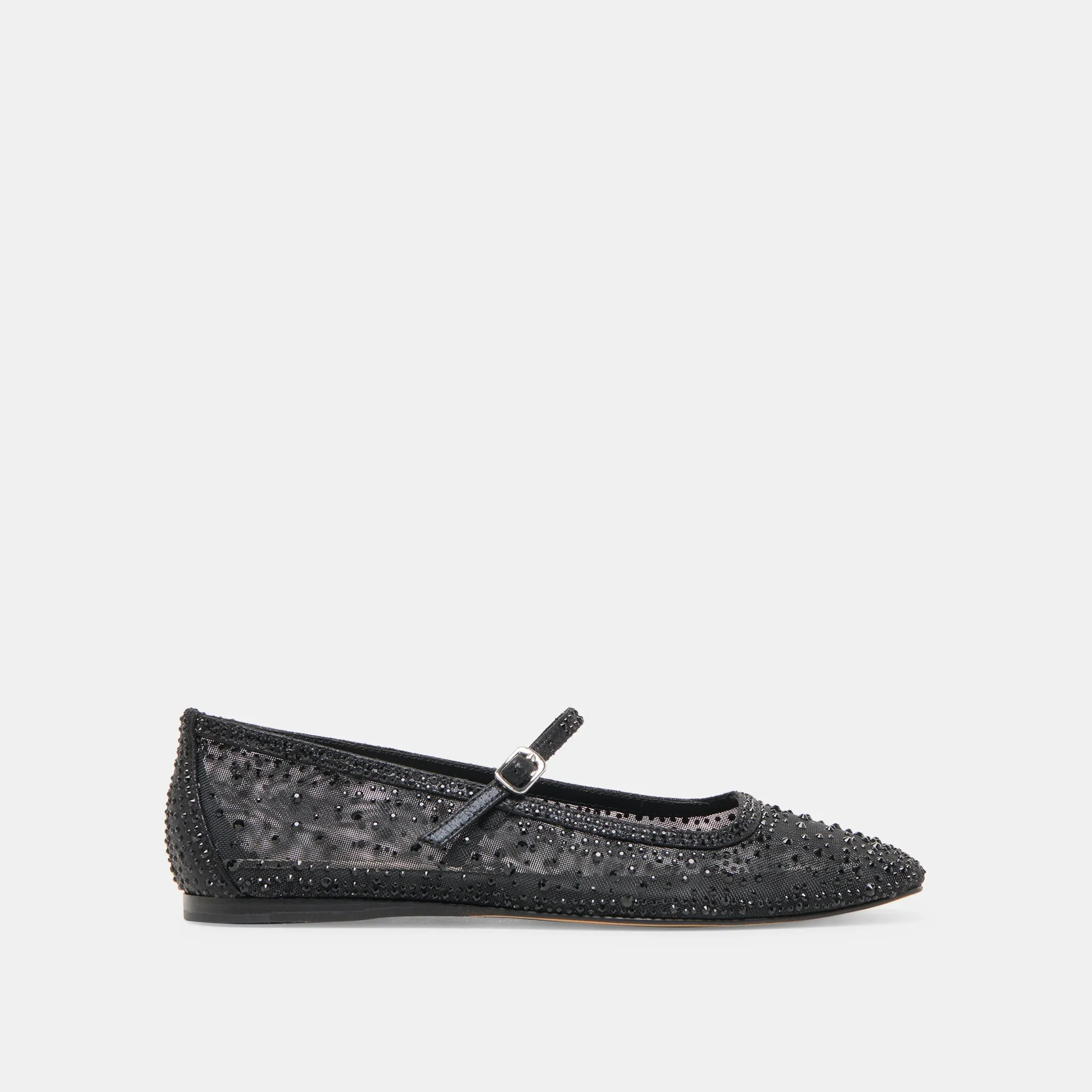 REYES BALLERINES EN CRISTAL NOIR MAILLE