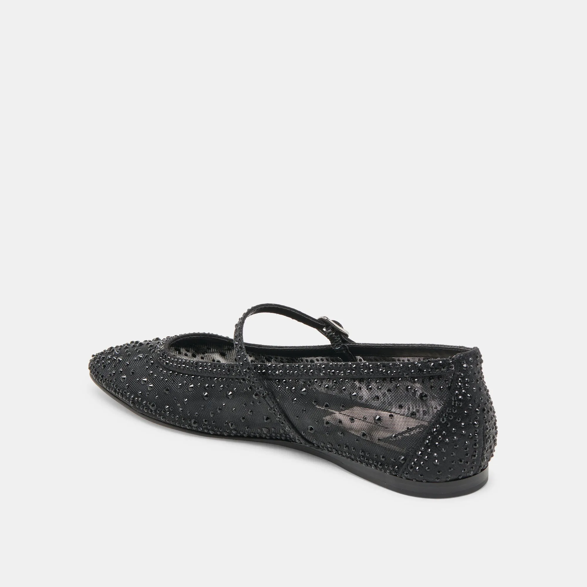 REYES BALLERINES EN CRISTAL NOIR MAILLE