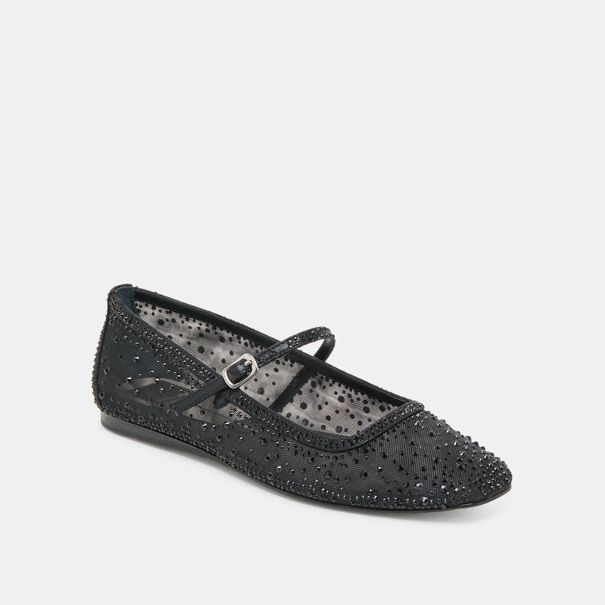 REYES BALLERINES EN CRISTAL NOIR MAILLE