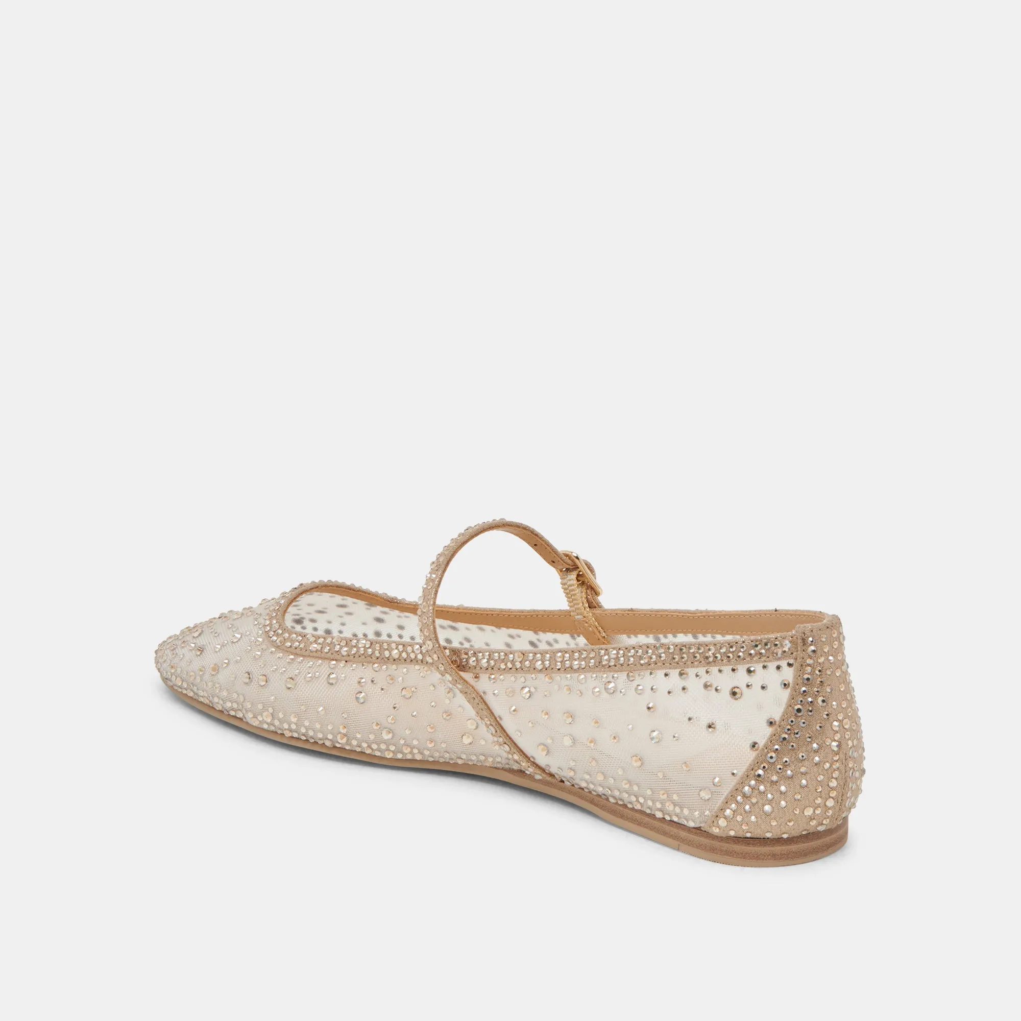 REYES BALLERINES CRYSTAL MAILLE DORÉE