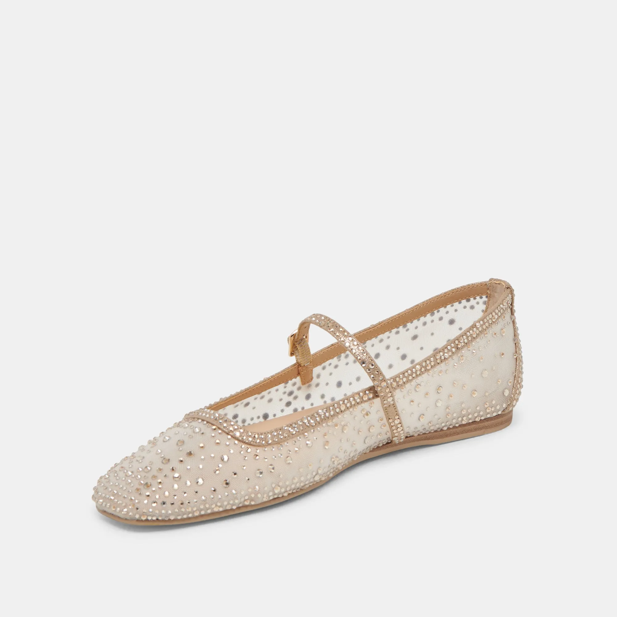 REYES BALLERINES CRYSTAL MAILLE DORÉE