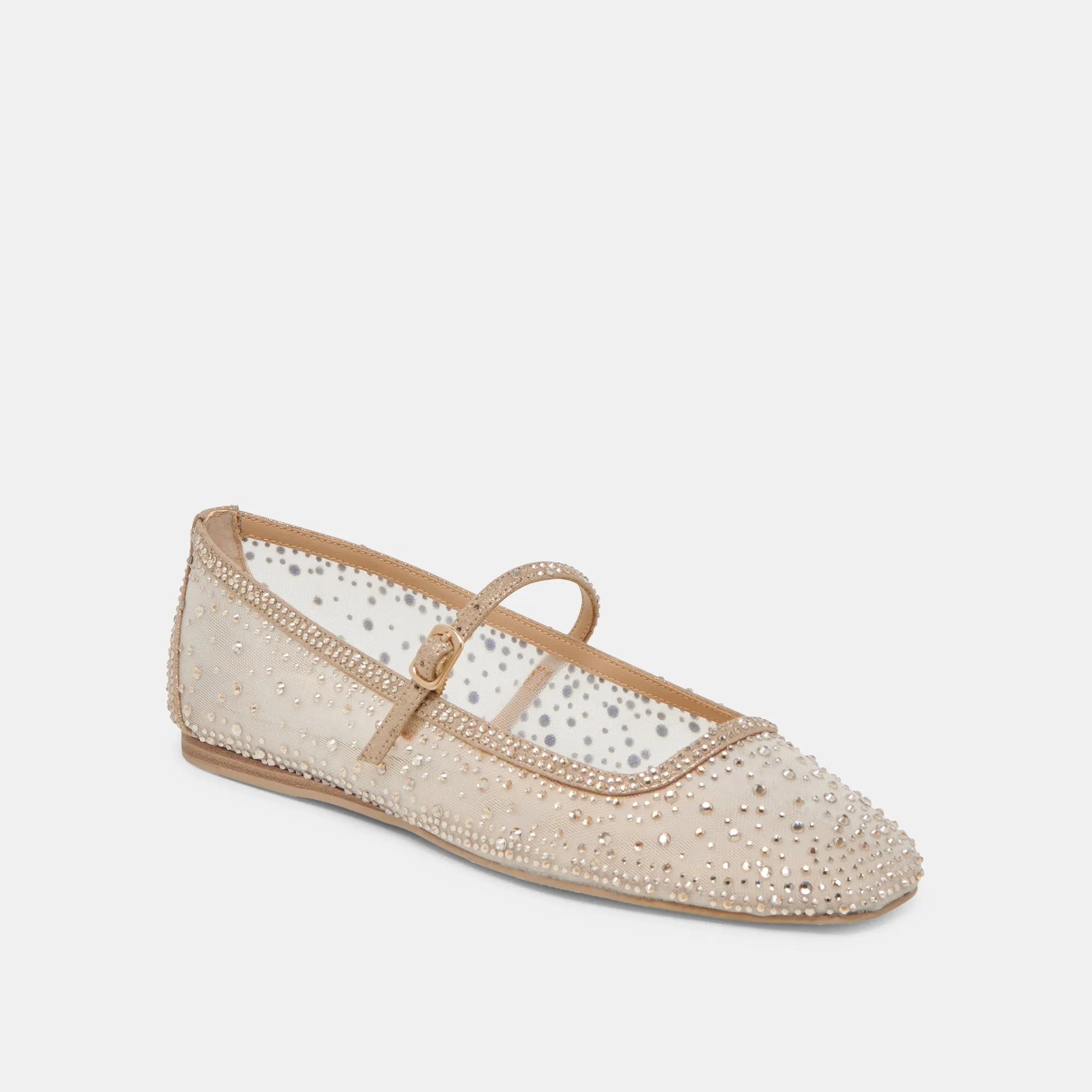 REYES BALLERINES CRYSTAL MAILLE DORÉE