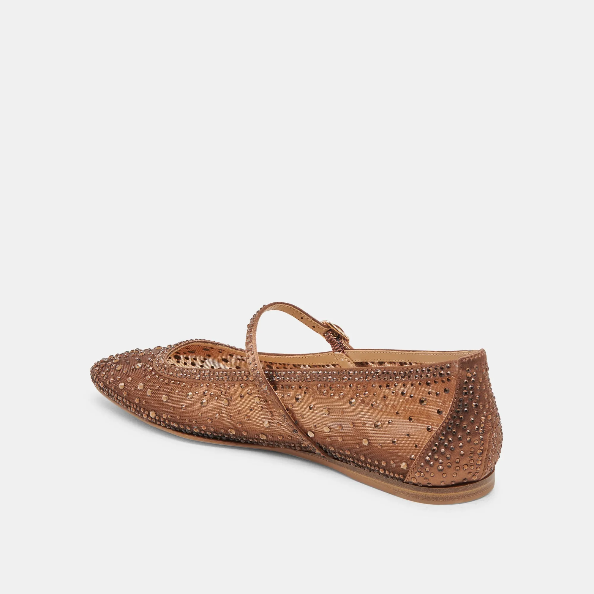 REYES BALLERINES CRYSTAL BRUN MOYEN MAILLE