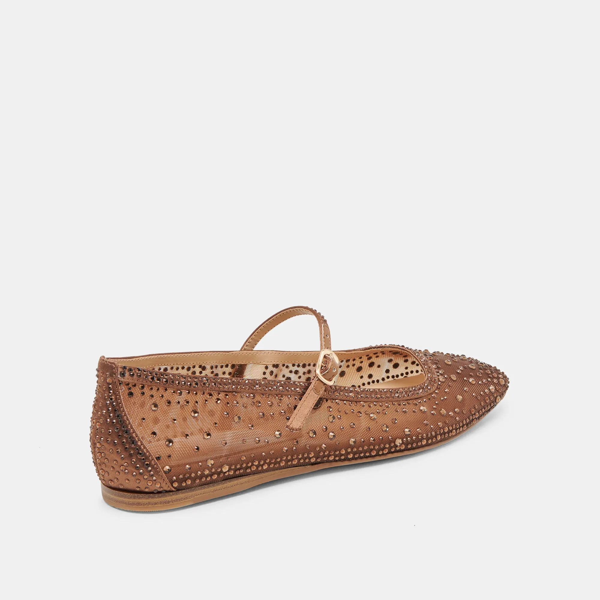 REYES BALLERINES CRYSTAL BRUN MOYEN MAILLE