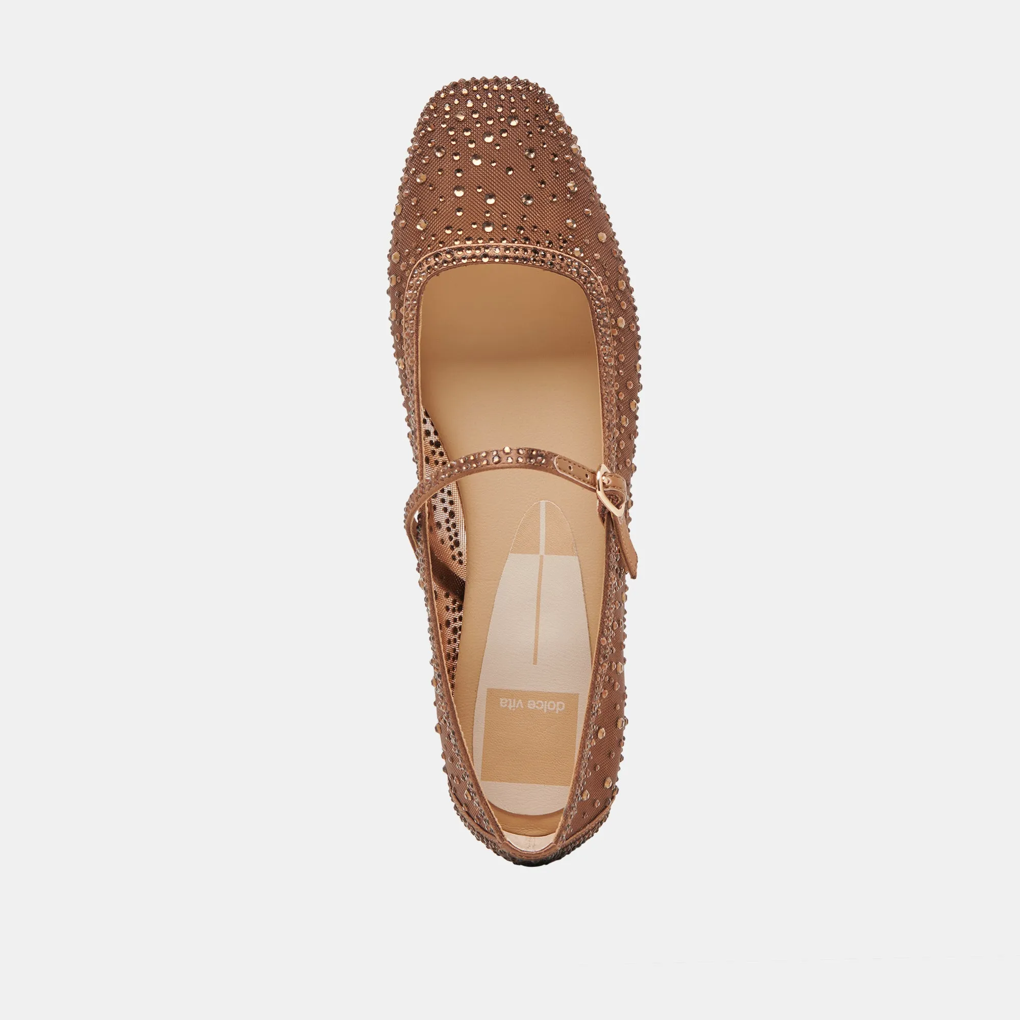 REYES BALLERINES CRYSTAL BRUN MOYEN MAILLE