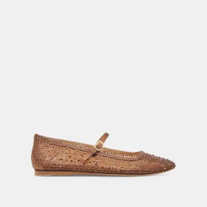 REYES BALLERINES CRYSTAL BRUN MOYEN MAILLE