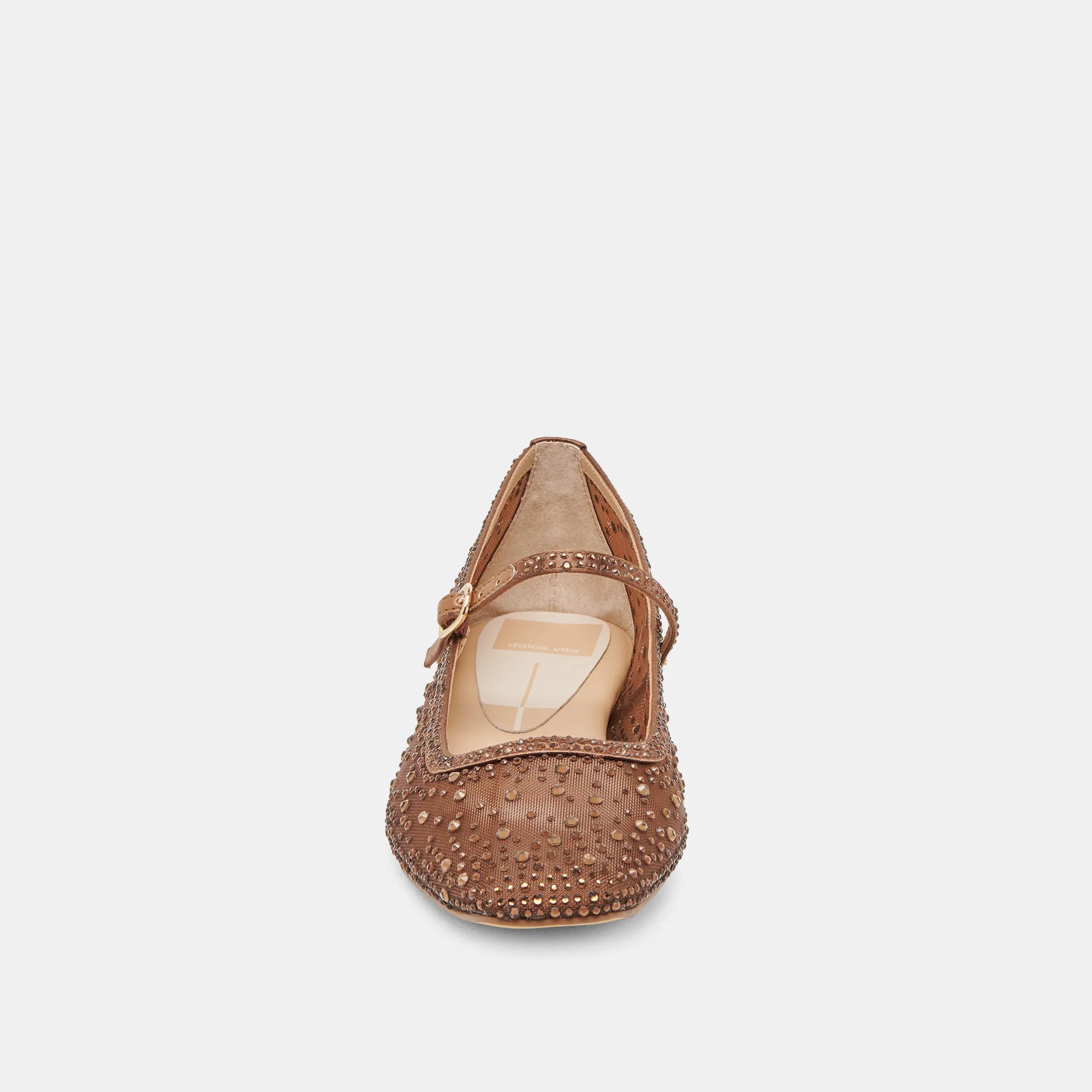 REYES BALLERINES CRYSTAL BRUN MOYEN MAILLE