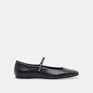 REYES BALLERINES LARGES EN CUIR NOIR