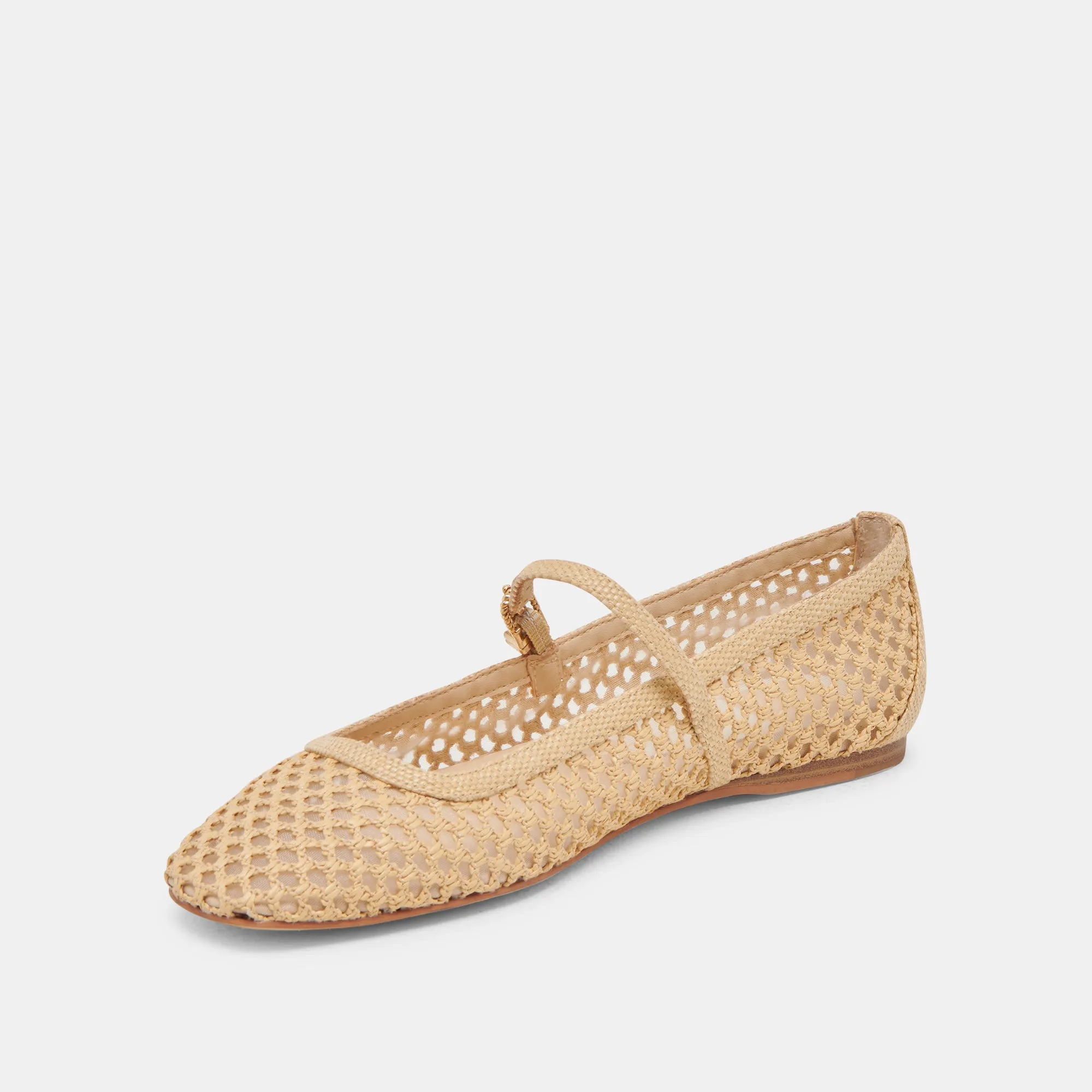 REYES BALLERINES LARGES LT NATUREL TISSÉ RAFIA
