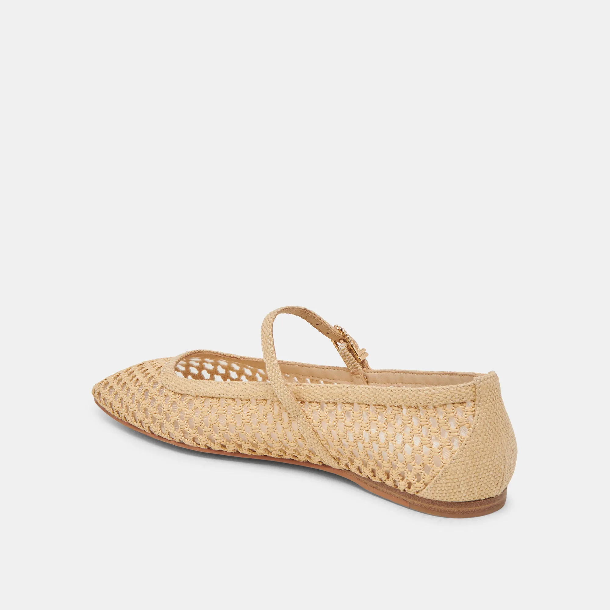 REYES BALLERINES LARGES LT NATUREL TISSÉ RAFIA
