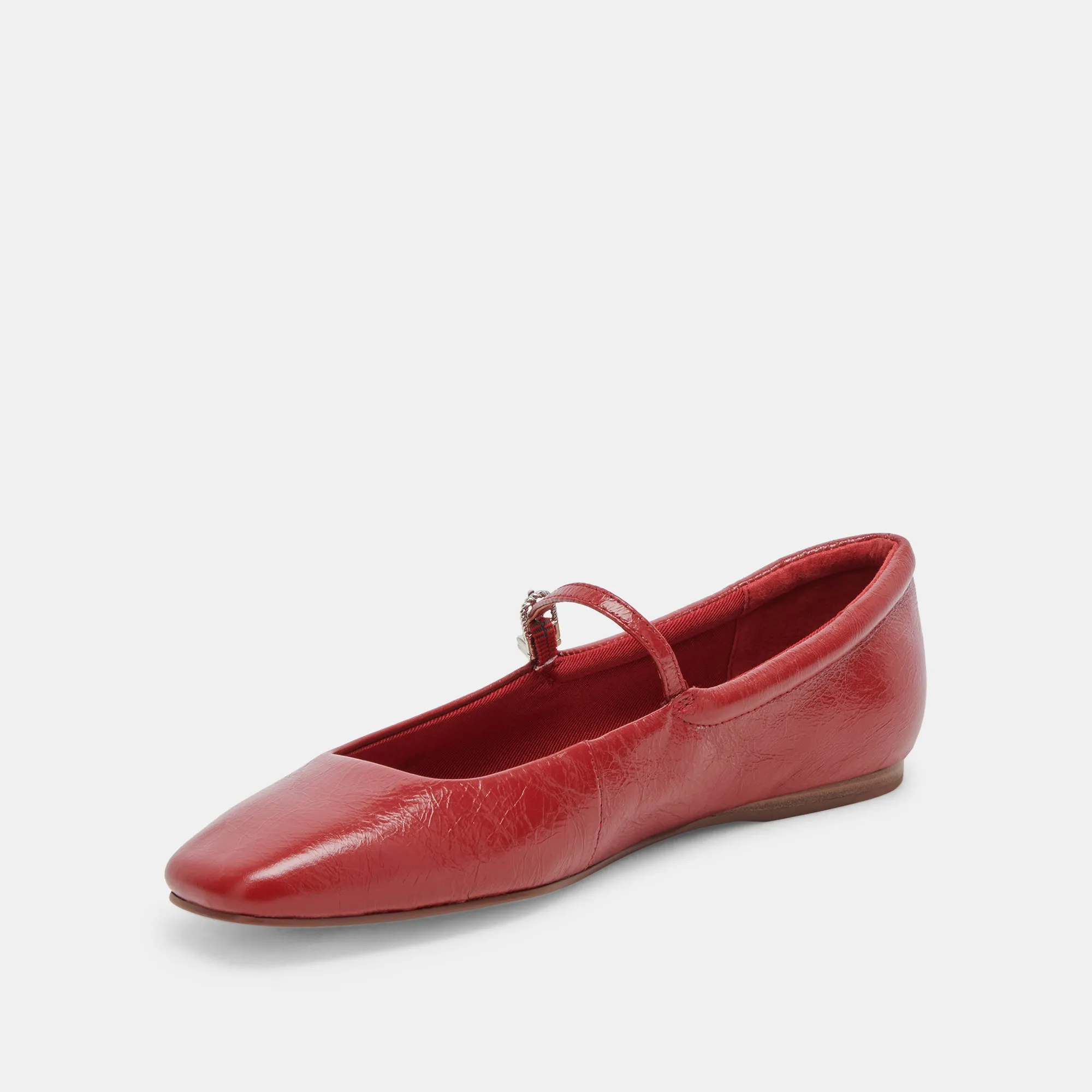 REYES BALLETINES LARGES ROUGE VERNIS FROISSÉ