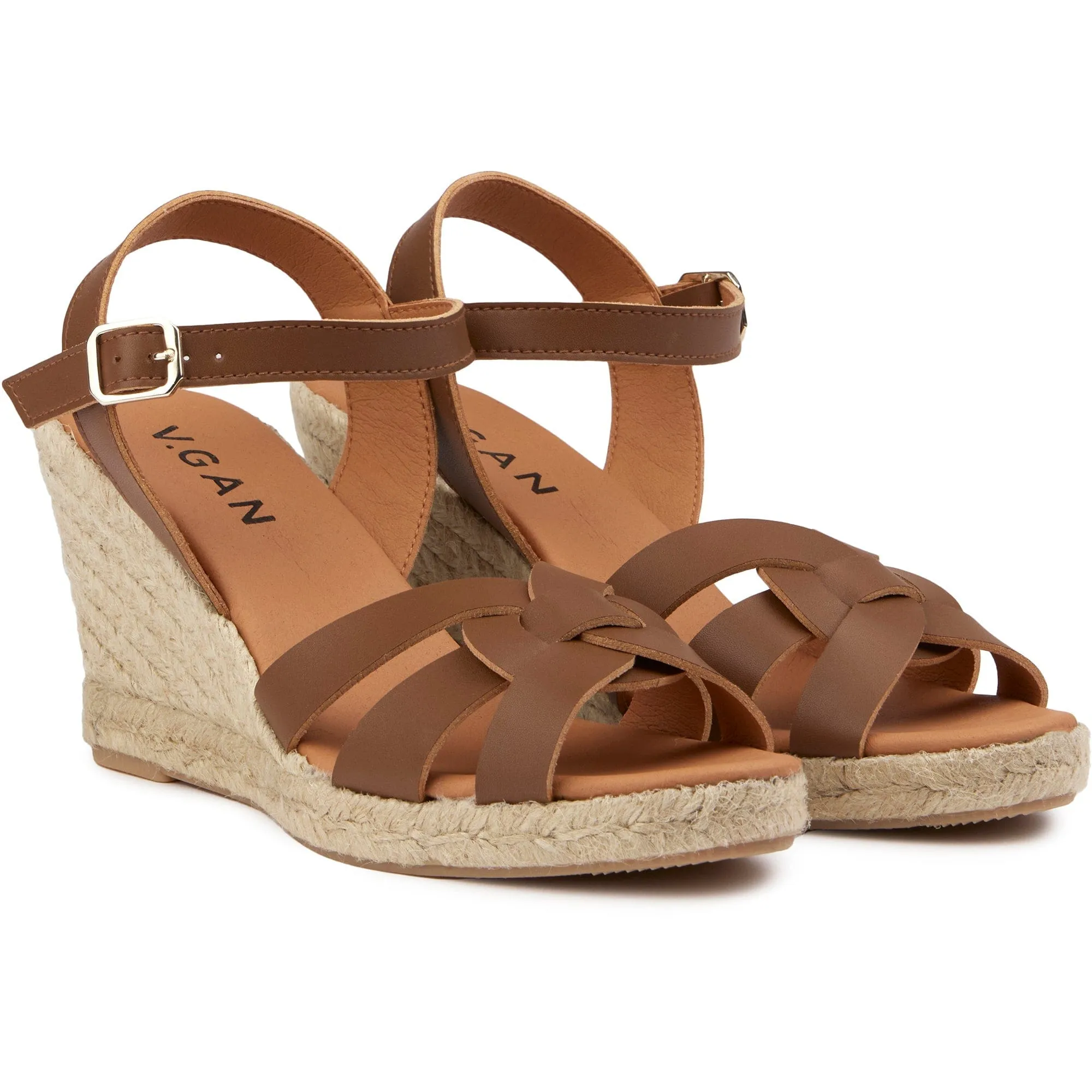 Escarpins compensés en simili-cuir vegan pour femmes Rhubarb | Beige