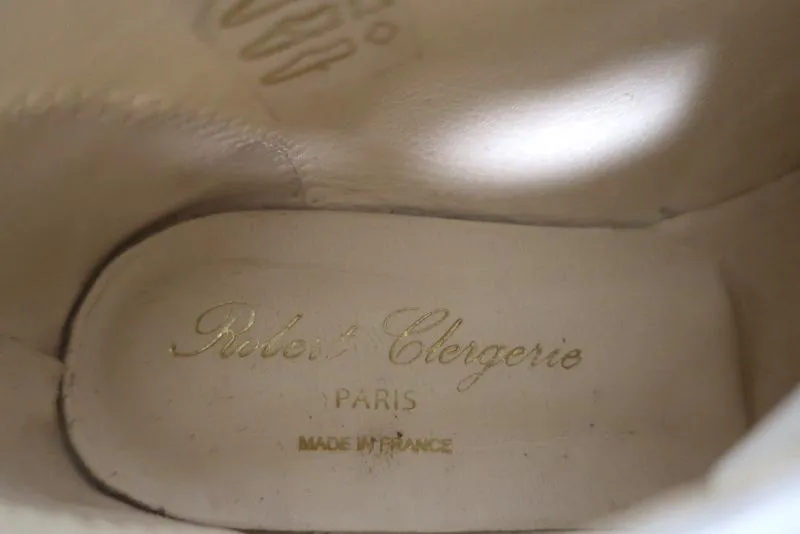 Robert Clergerie Patos Plateforme Espadrille Oxford Cuir Blanc Taille 36.5