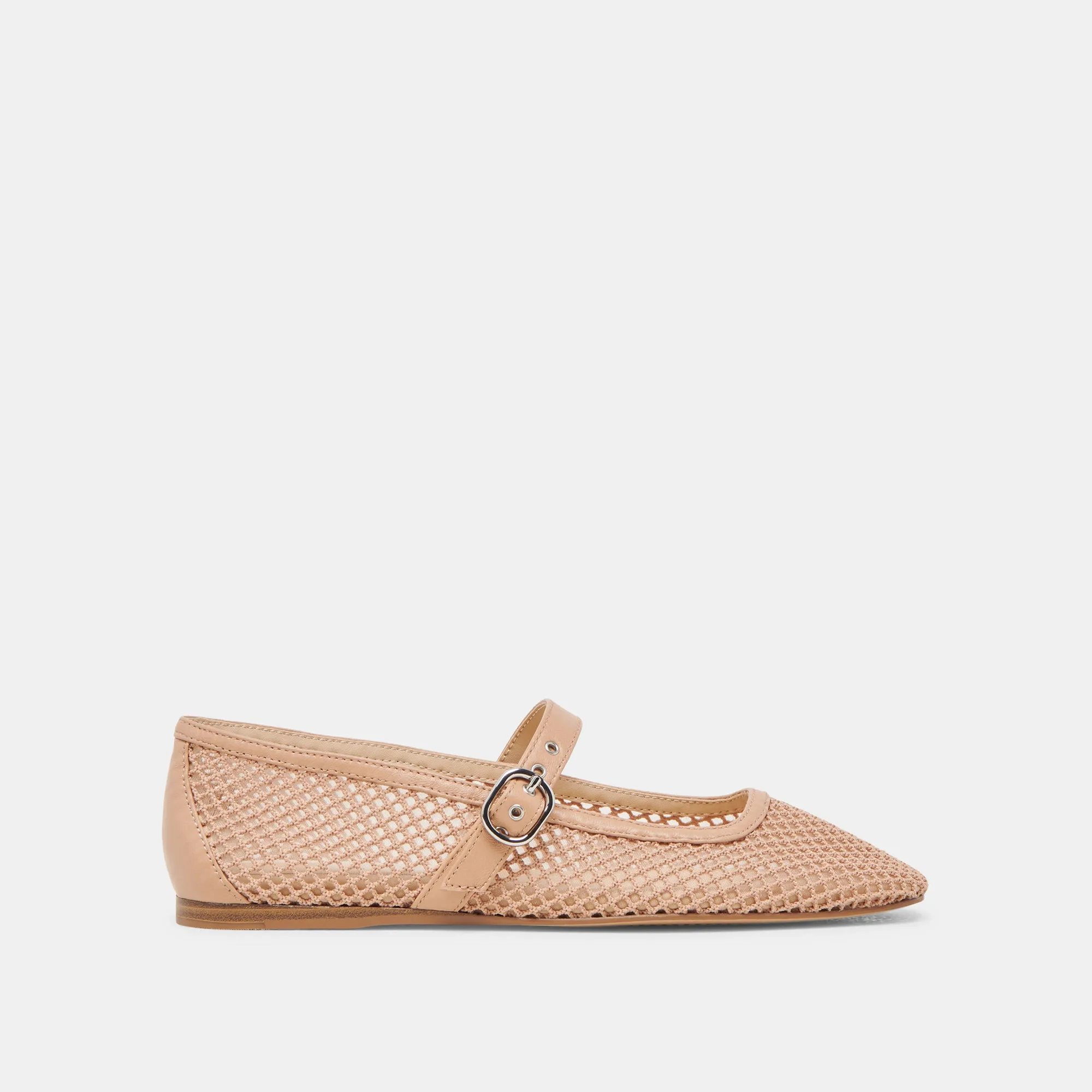 RODNI BALLERINES EN MAILLE TISSÉE BEIGE CLAIR