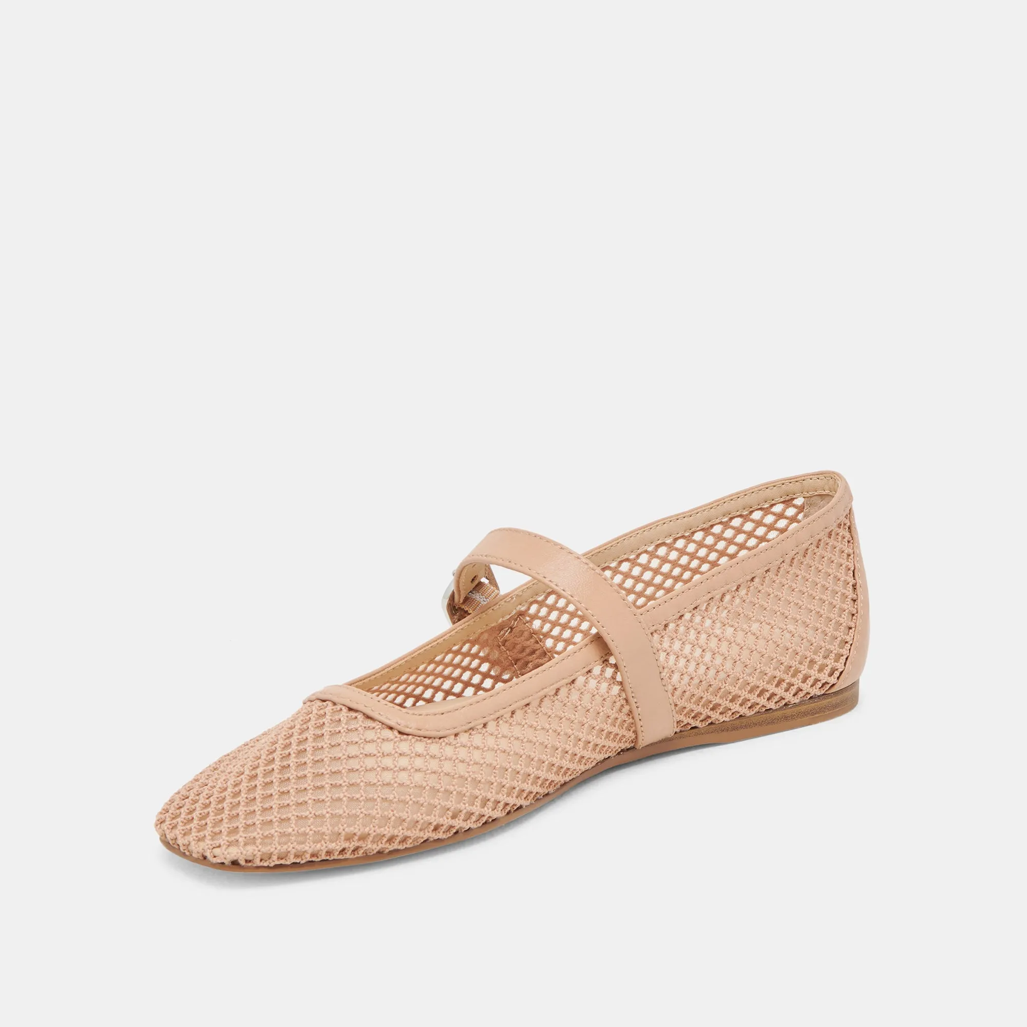 RODNI BALLERINES EN MAILLE TISSÉE BEIGE CLAIR