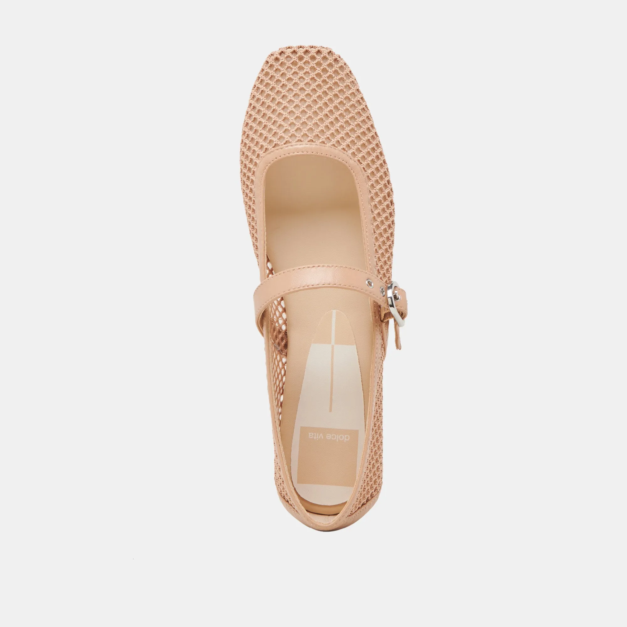 RODNI BALLERINES EN MAILLE TISSÉE BEIGE CLAIR