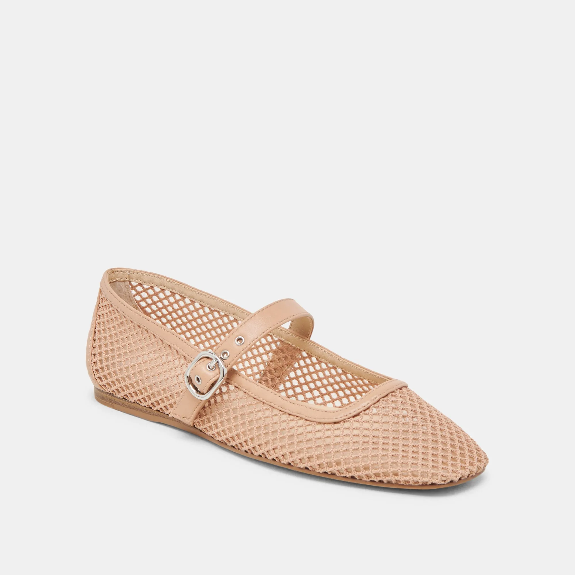 RODNI BALLERINES EN MAILLE TISSÉE BEIGE CLAIR