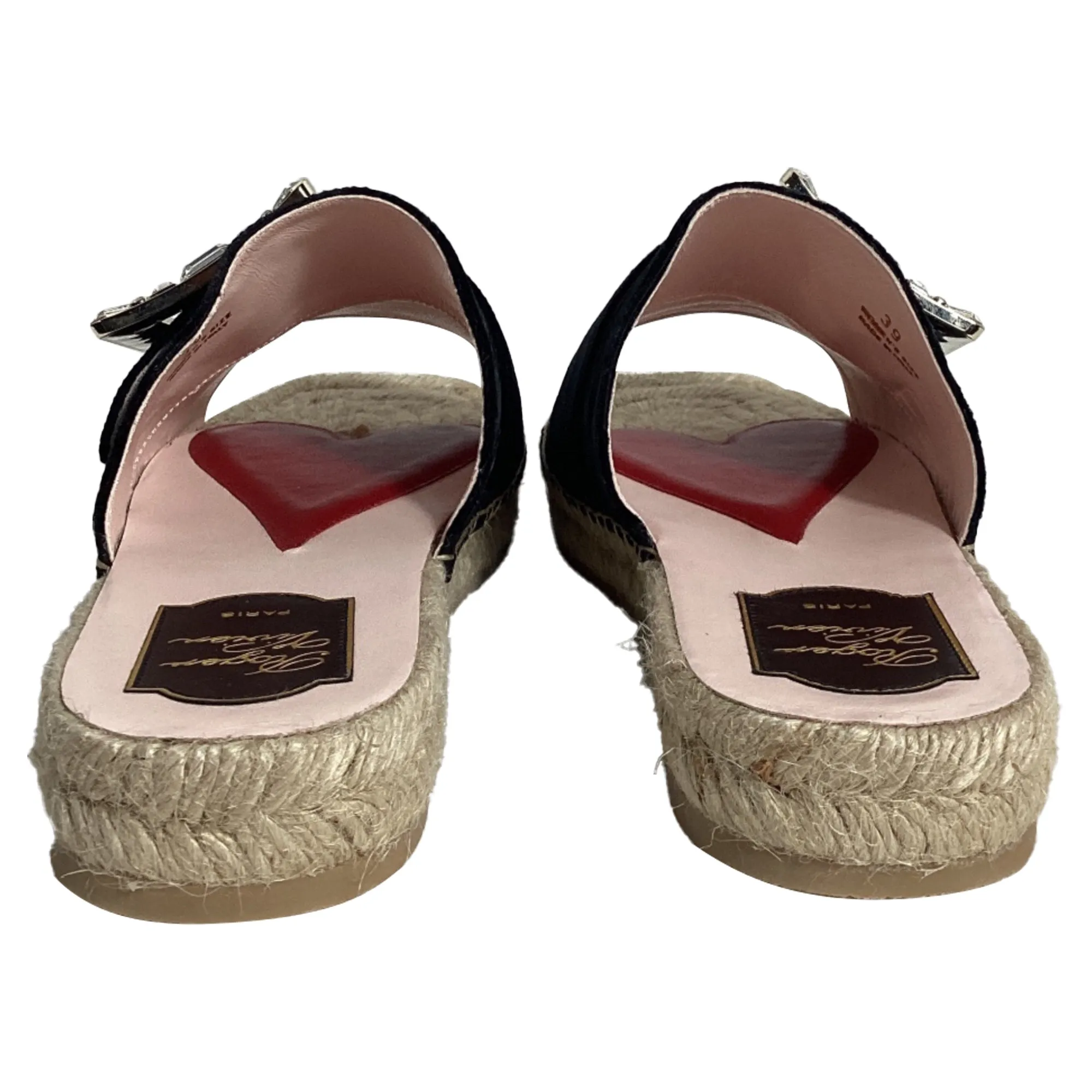 Roger Vivier Strass Espadrille à Plateforme en Velours Noir_Roger-Vivier