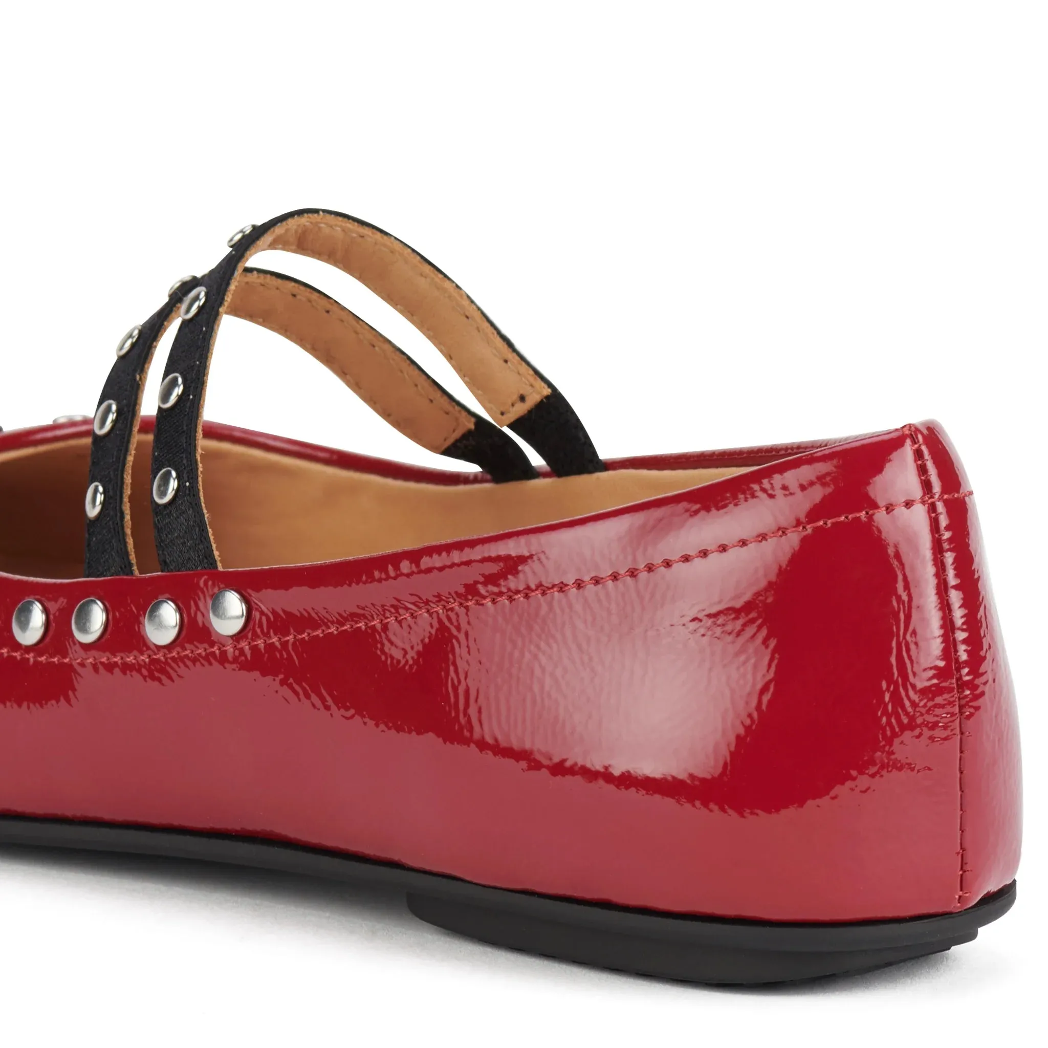 Rollie Ballet Mary Jane Stud Chaussures en vernis Merlot_Rollie
