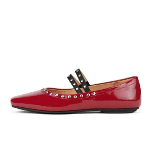 Rollie Ballet Mary Jane Stud Chaussures en vernis Merlot_Rollie