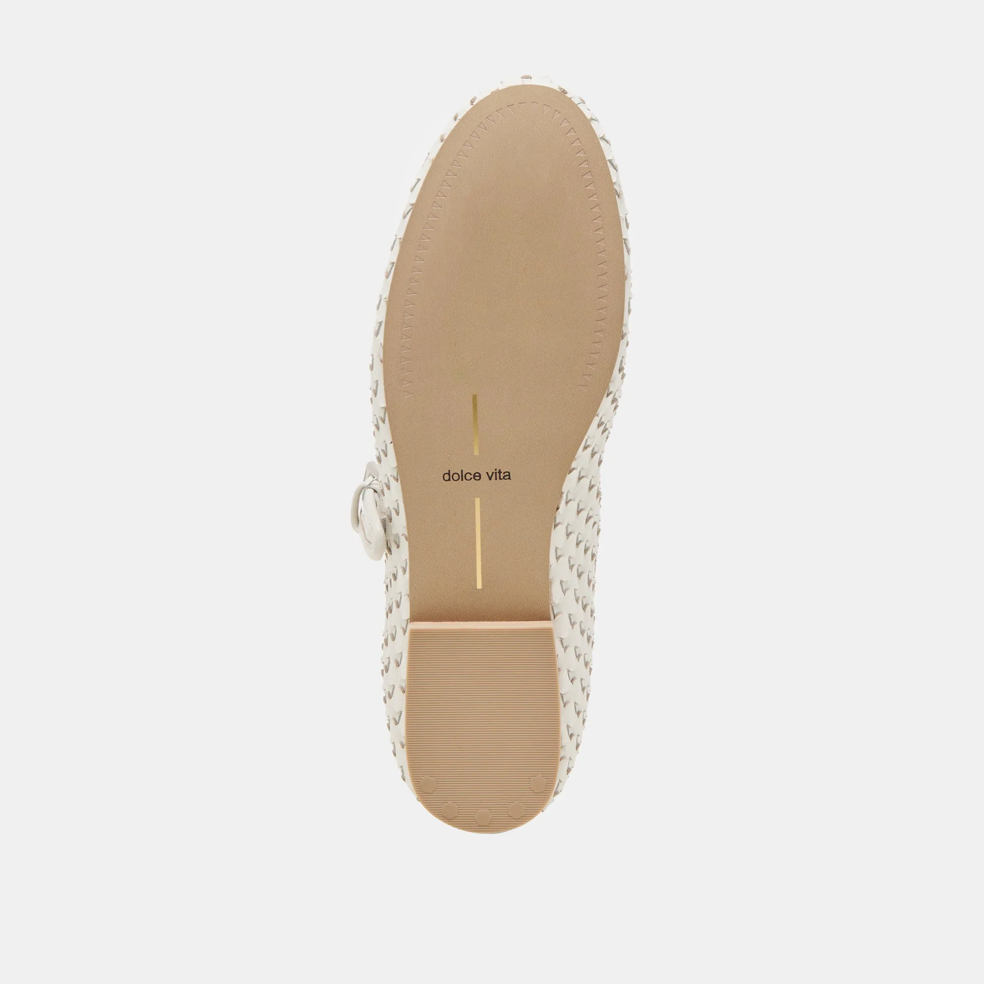 ROSLYN BALLETTES TISSÉES BLANC VÉRITABLE CUIR TISSÉ