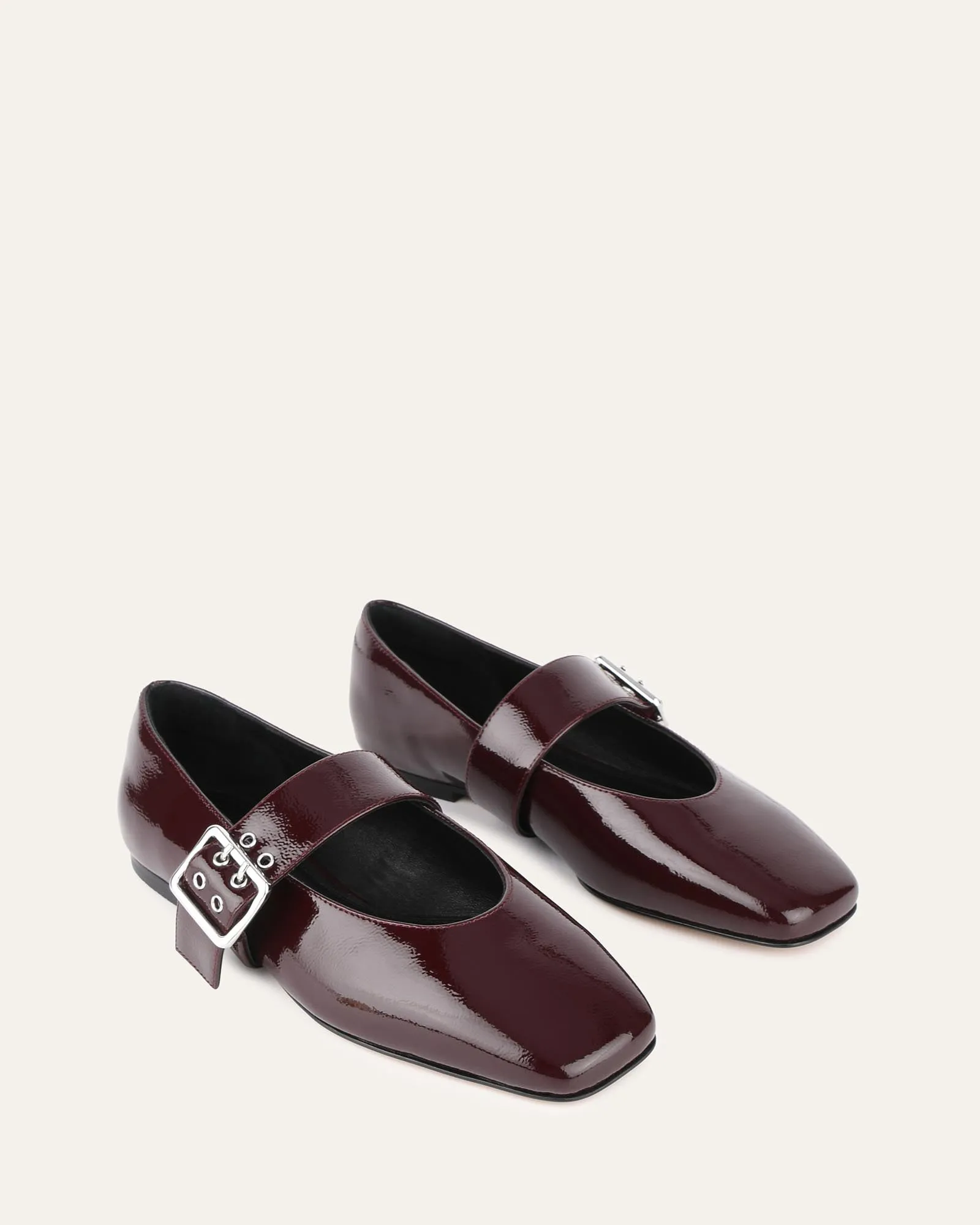 SARAH FLATS DÉCONTRACTÉS MERLOT PATINÉ FROISSÉ