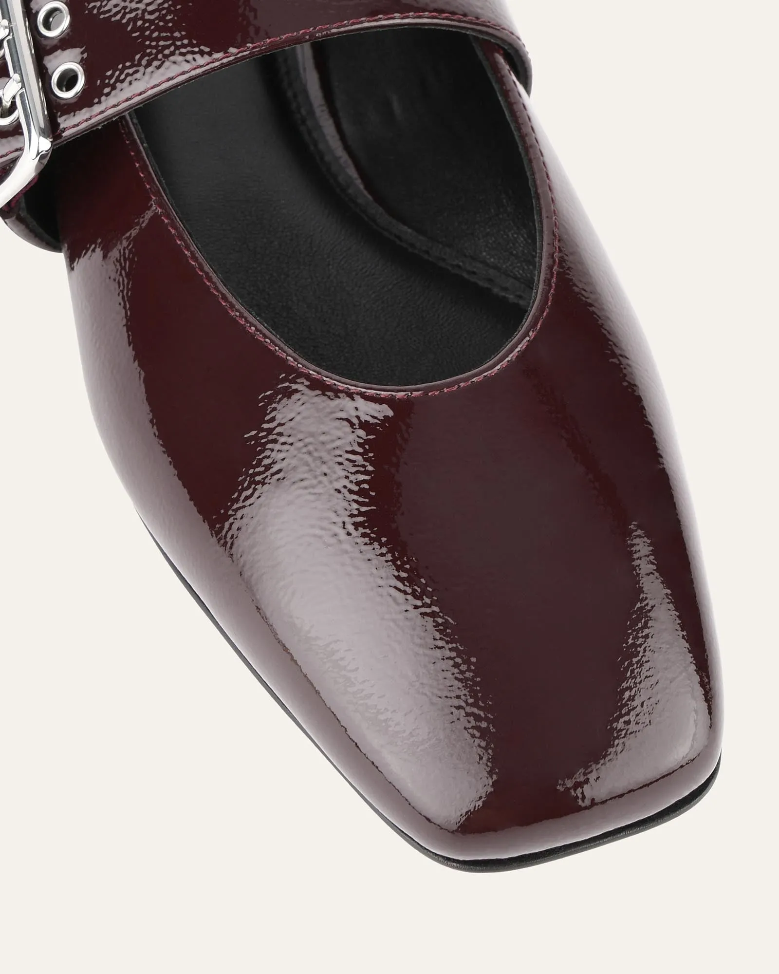 SARAH FLATS DÉCONTRACTÉS MERLOT PATINÉ FROISSÉ