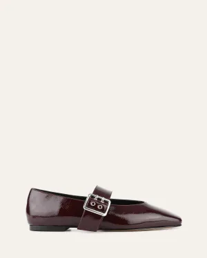 SARAH FLATS DÉCONTRACTÉS MERLOT PATINÉ FROISSÉ