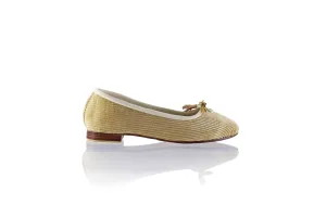 Sasha Ballerine 20mm - Velours côtelé nude