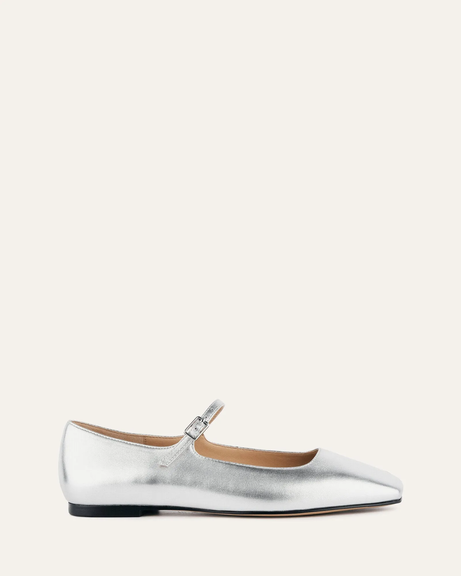 SERENITY BALLERINES DÉCONTRACTÉES EN CUIR ARGENTÉ