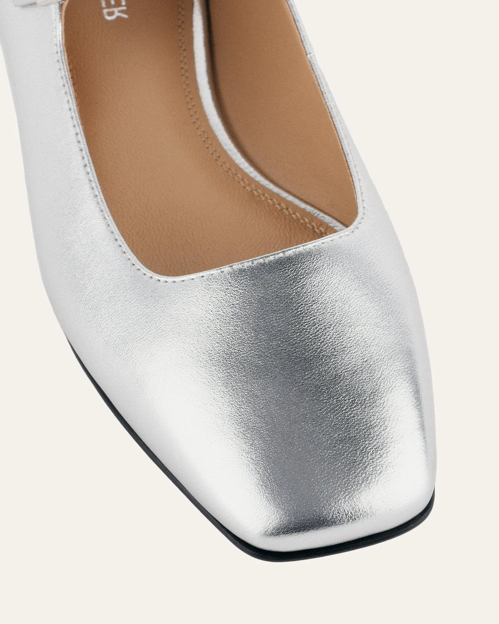 SERENITY BALLERINES DÉCONTRACTÉES EN CUIR ARGENTÉ