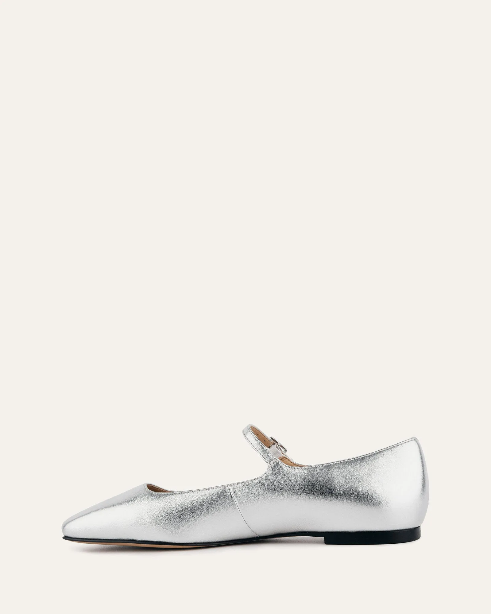 SERENITY BALLERINES DÉCONTRACTÉES EN CUIR ARGENTÉ
