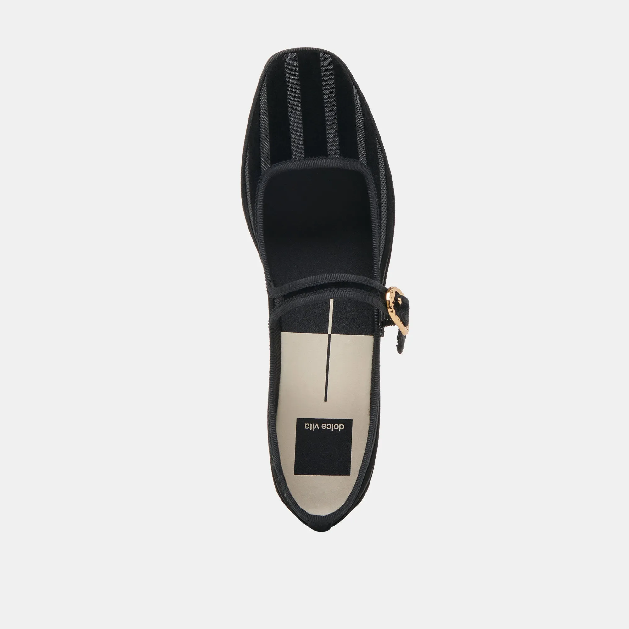 TAMEKA BALLET FLATS NOIR RAYURE MAILLE