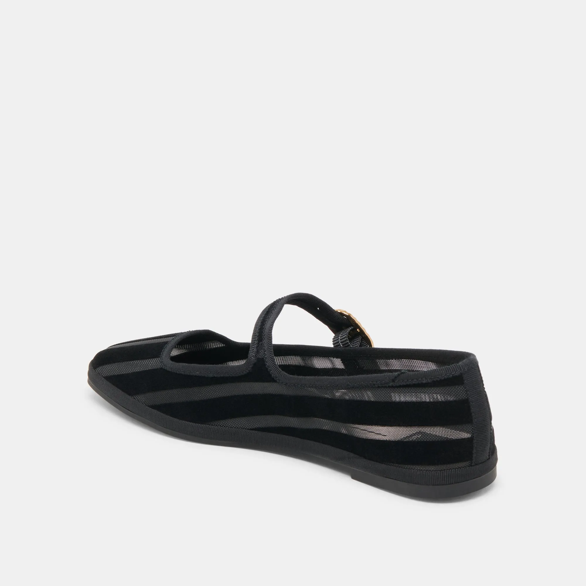 TAMEKA BALLET FLATS NOIR RAYURE MAILLE