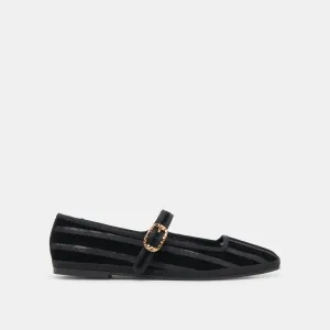 TAMEKA BALLET FLATS NOIR RAYURE MAILLE
