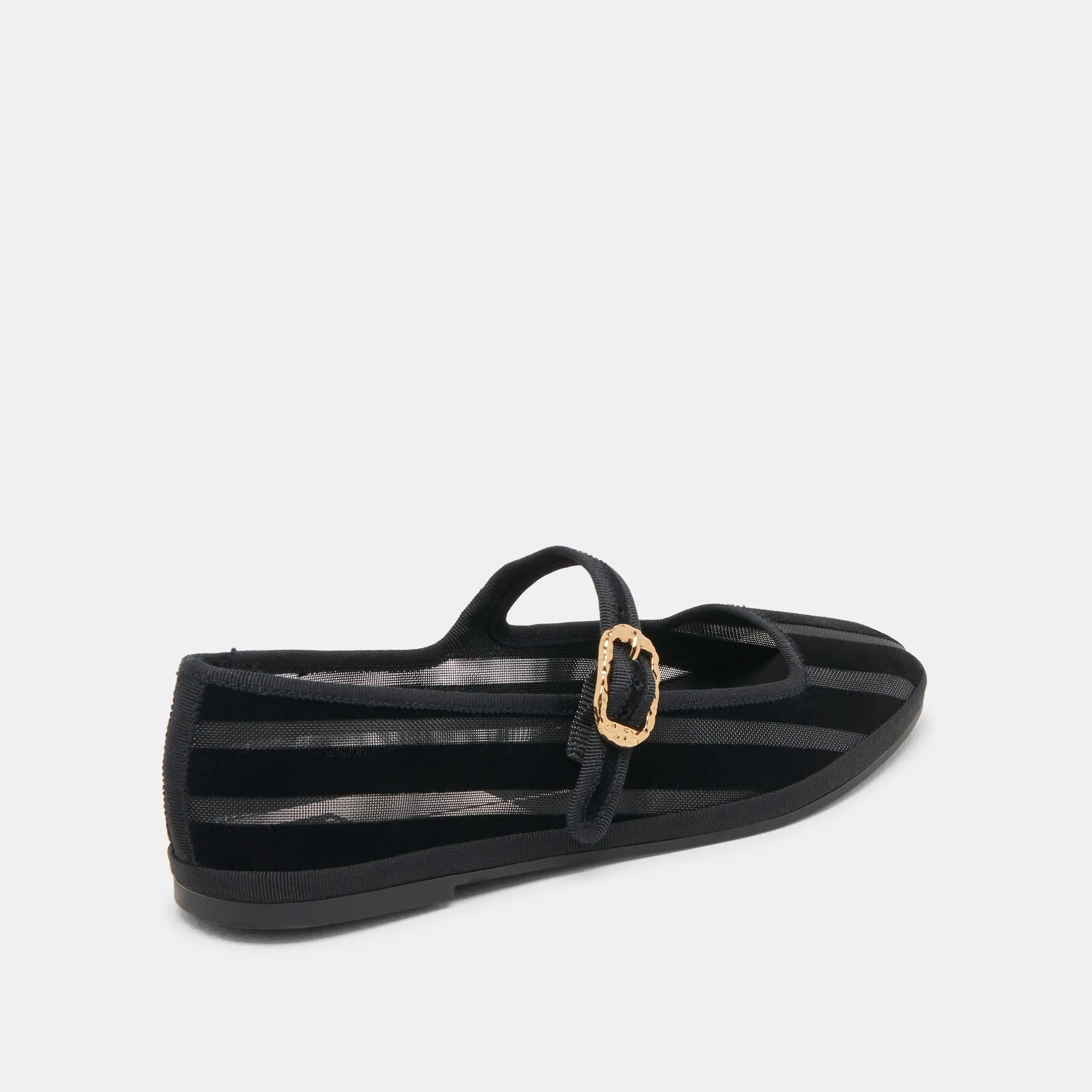 TAMEKA BALLET FLATS NOIR RAYURE MAILLE
