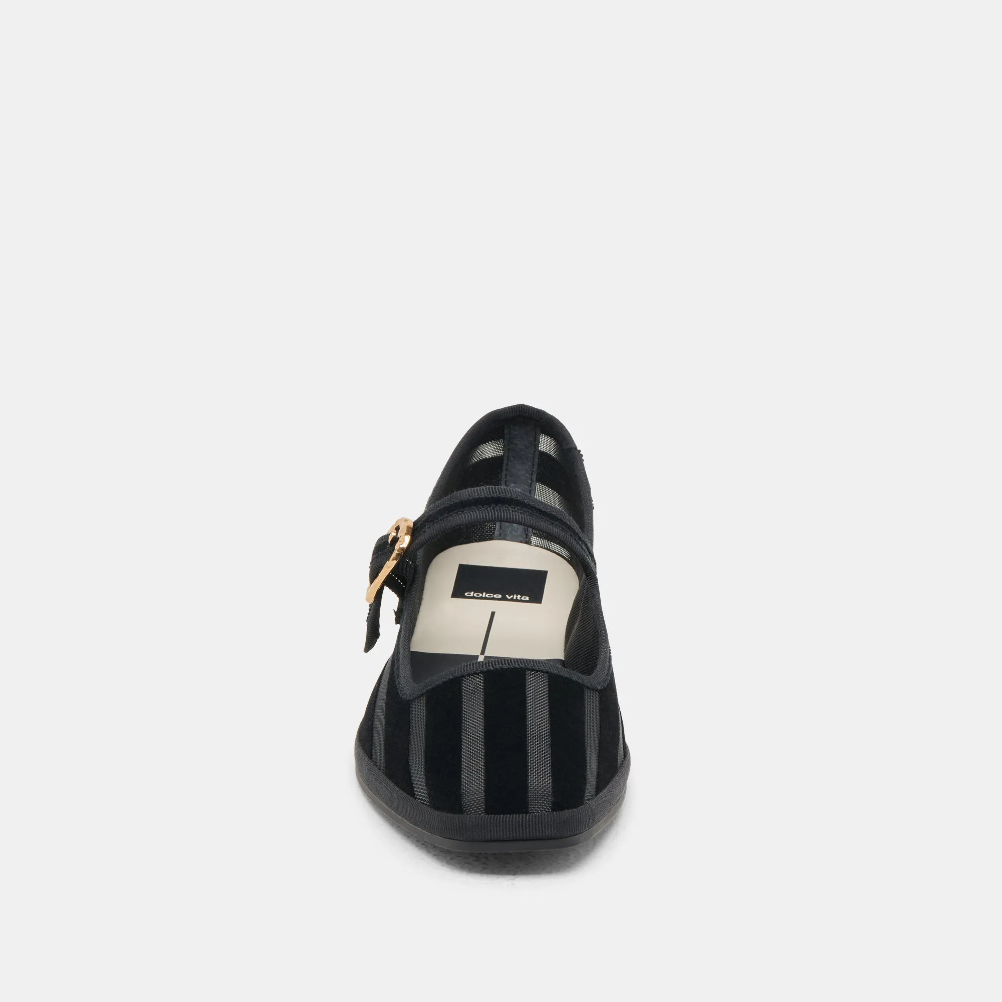 TAMEKA BALLET FLATS NOIR RAYURE MAILLE