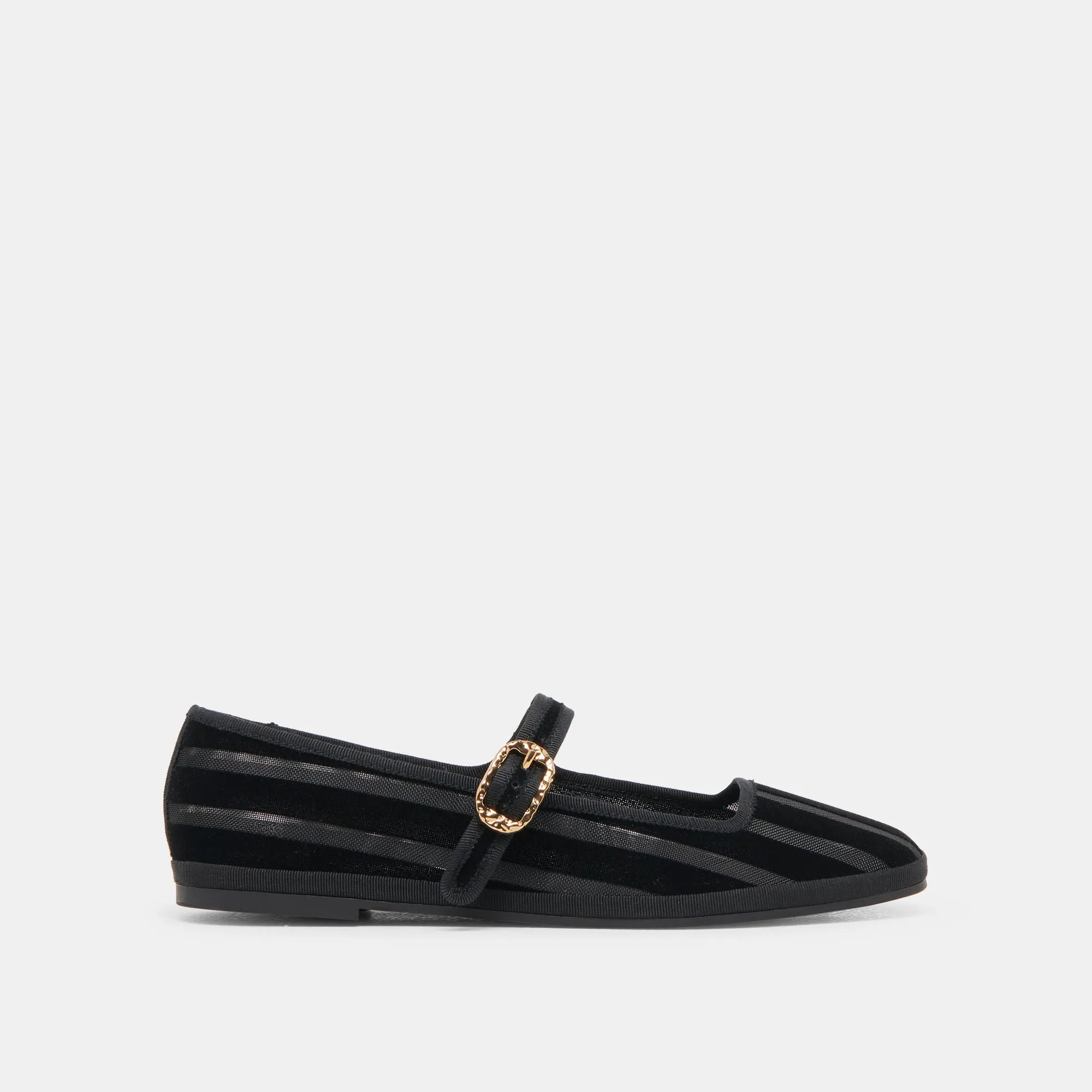 TAMEKA BALLET FLATS NOIR RAYURE MAILLE