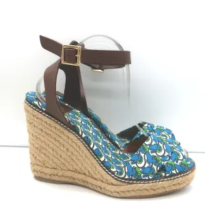 Tory Burch Espadrilles à plateforme en toile avec motif grenouille taille 10