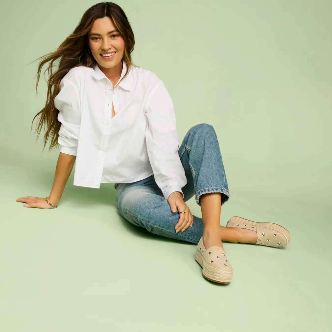 Espadrille plateforme Valencia brodée d'abeilles