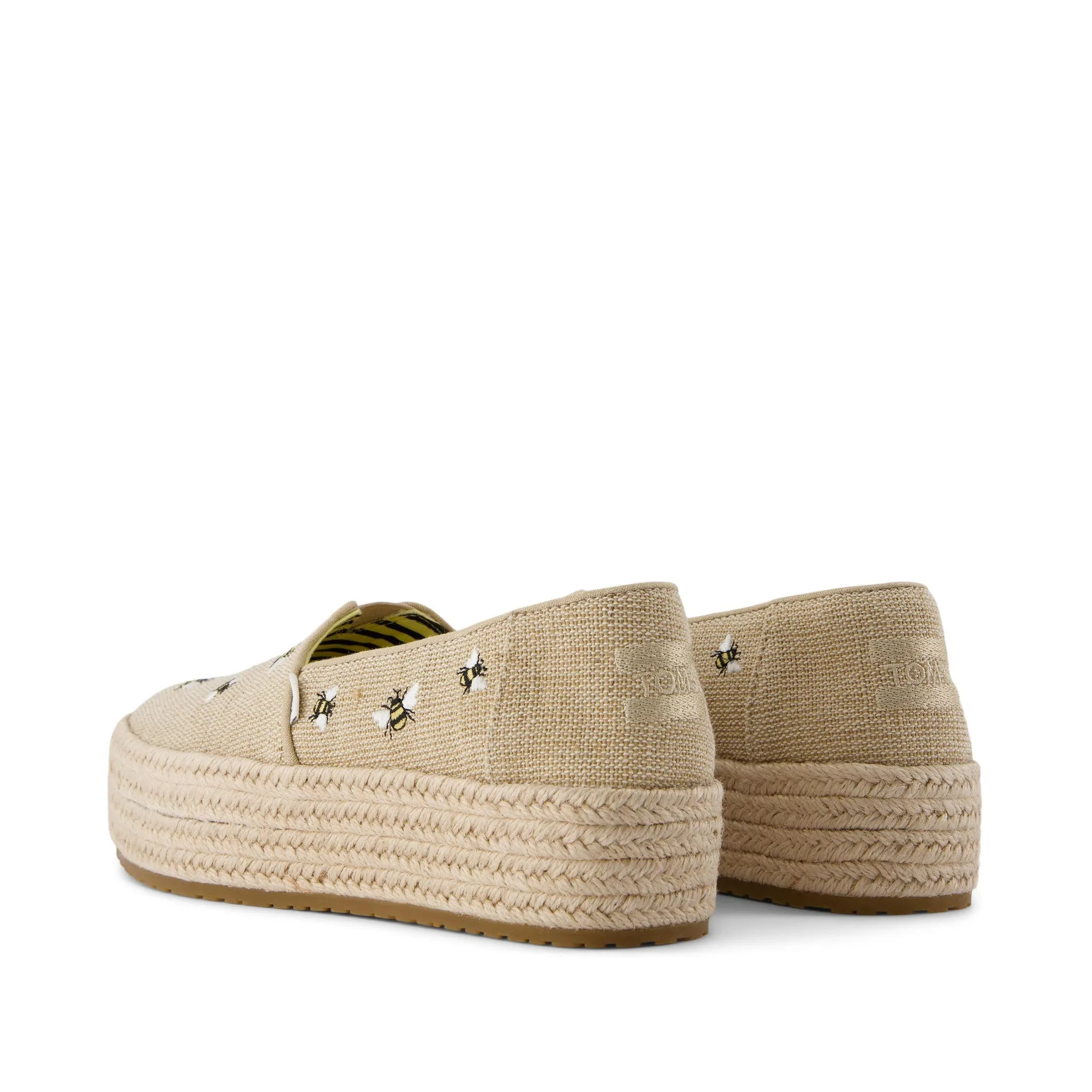 Espadrille plateforme Valencia brodée d'abeilles