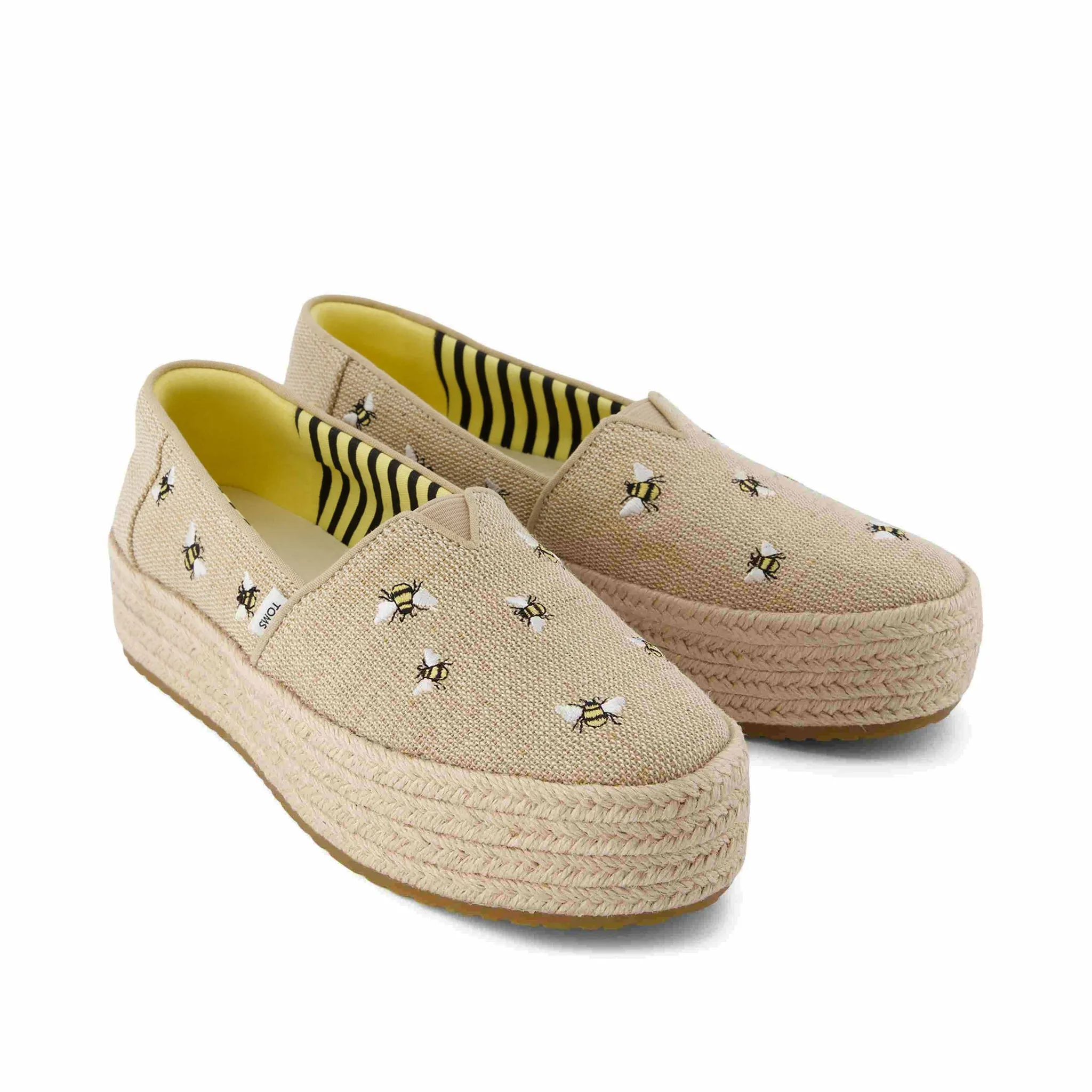 Espadrille plateforme Valencia brodée d'abeilles