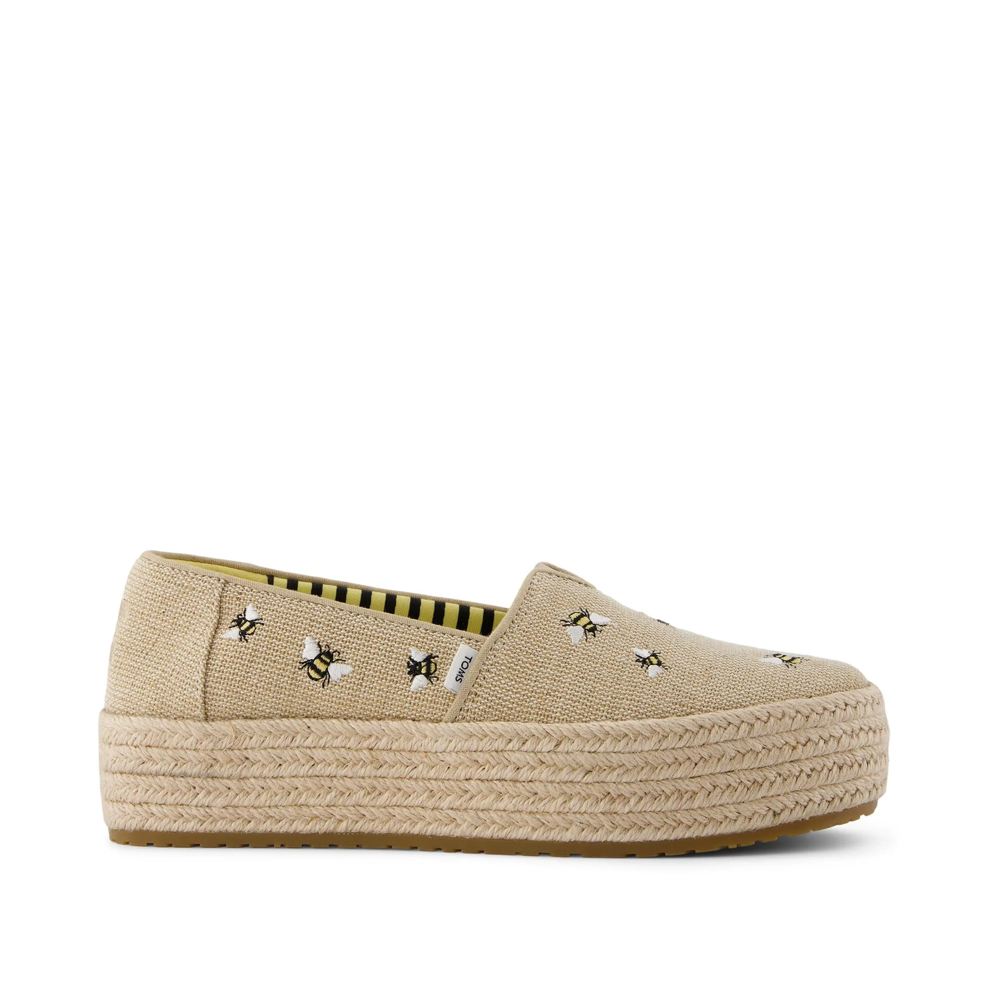 Espadrille plateforme Valencia brodée d'abeilles