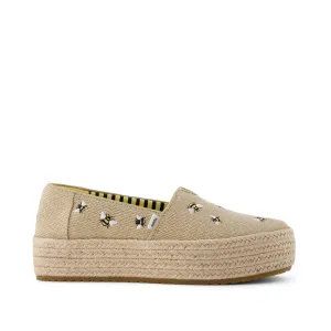 Espadrille plateforme Valencia brodée d'abeilles